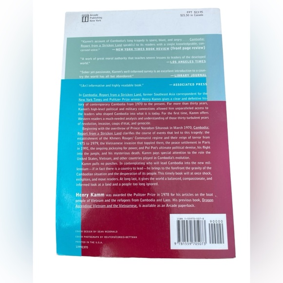 Cambodia Report from a Stricken Land Paperback 1999 1st Edition Henry Kamm Book - Picture 2 of 11